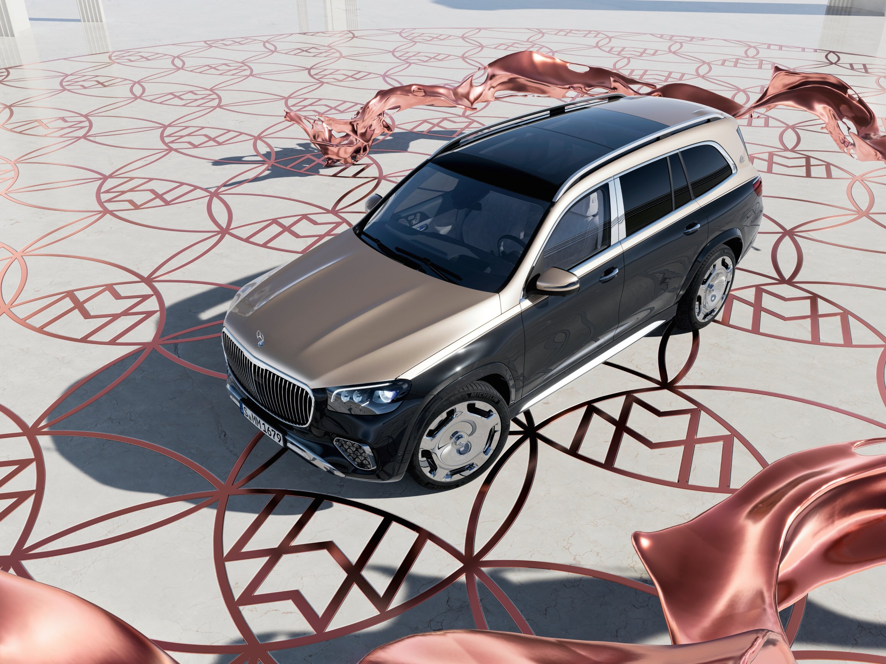 Mercedes-Maych GLS con doppia colorazione della vernice