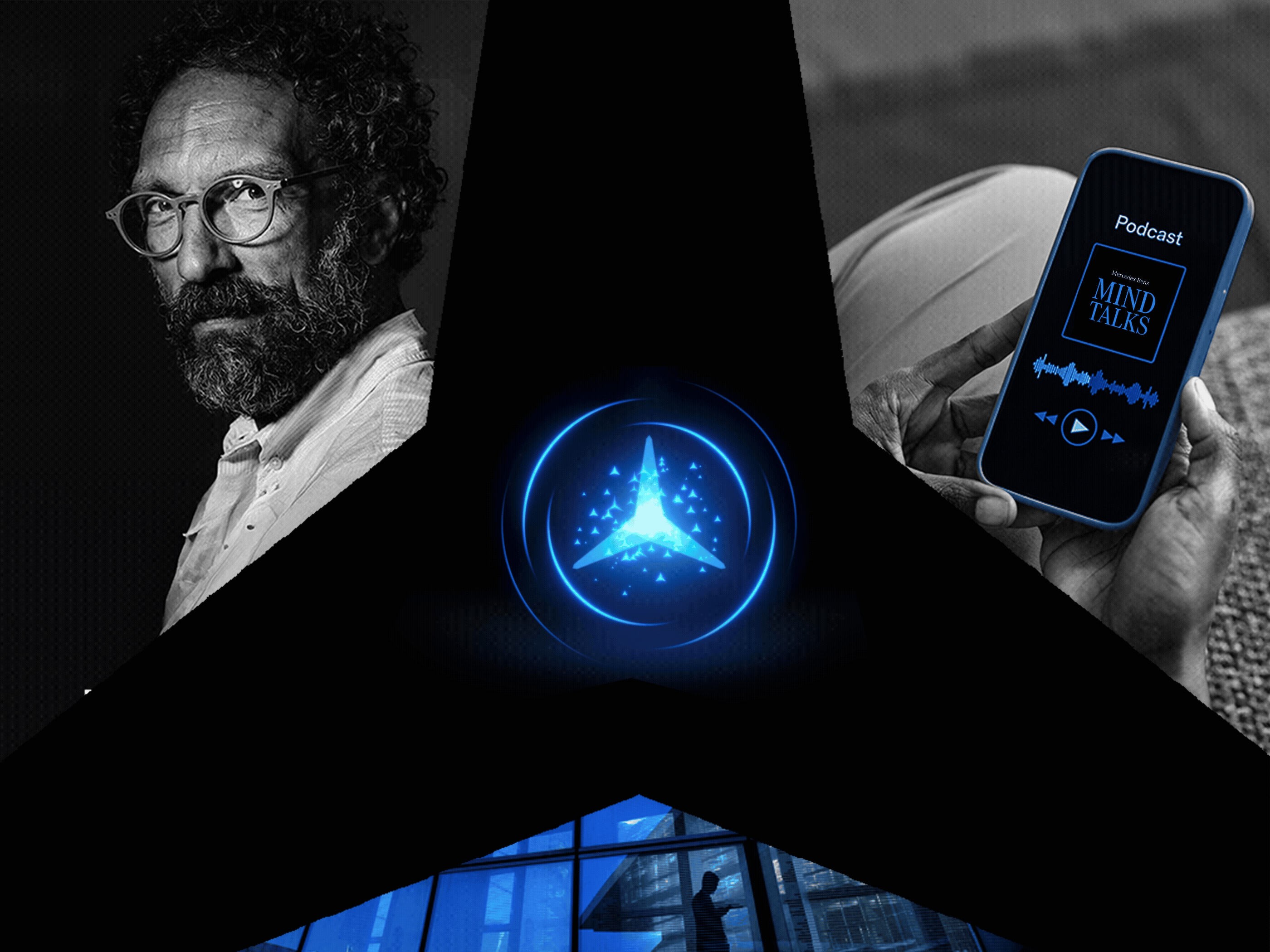 Mind Talks | Mercedes-Benz Immagine composta per Mind Talks con Federico Quaranta e il logo MB