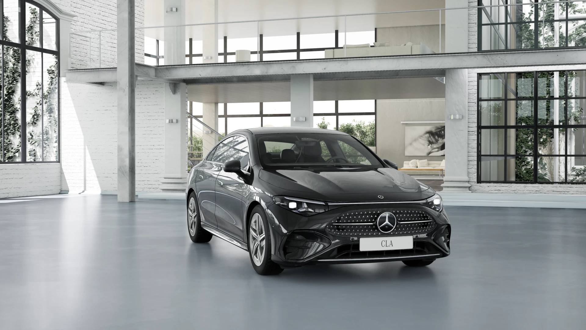 CLA BEV | Mercedes-Benz Immagine frontale della CLA ibrida di colore nero