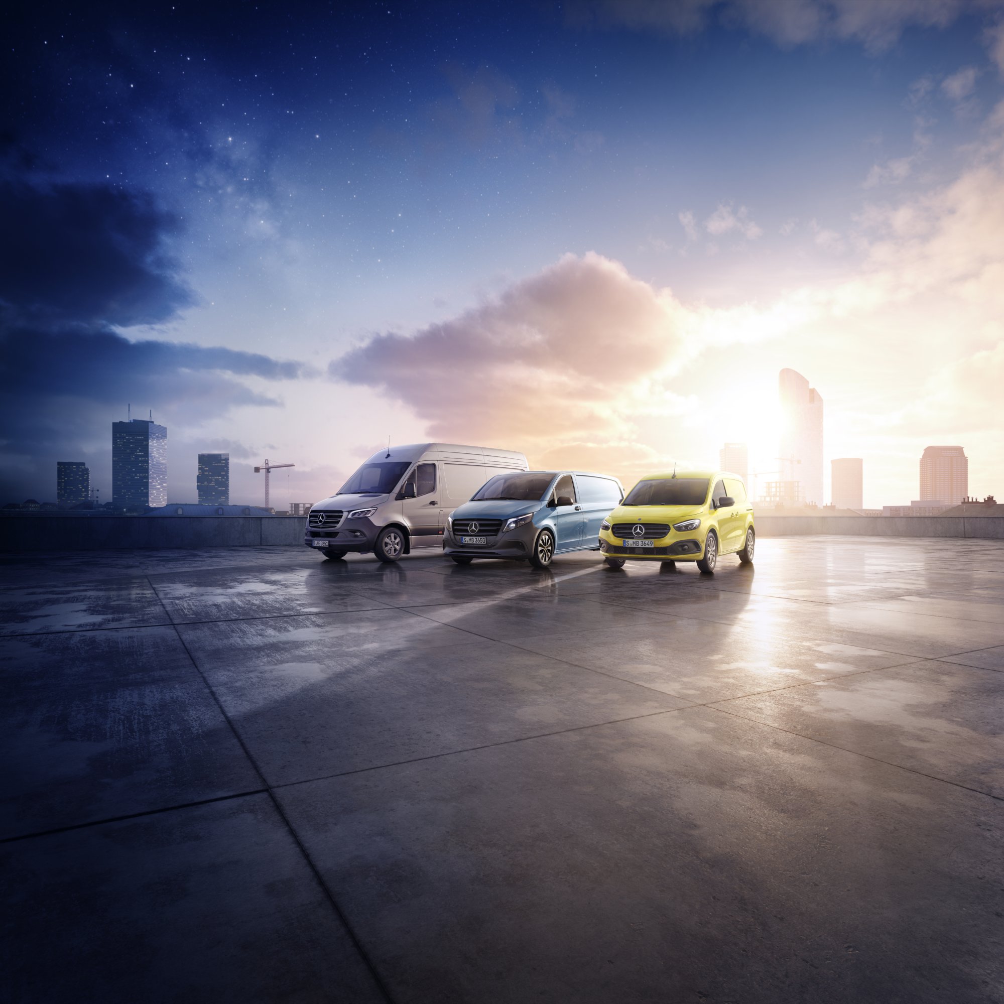 Nell'immagine ci sono alcuni modelli di furgone Mercedes-Benz Vans Furgoni Mercedes-Benz Vans