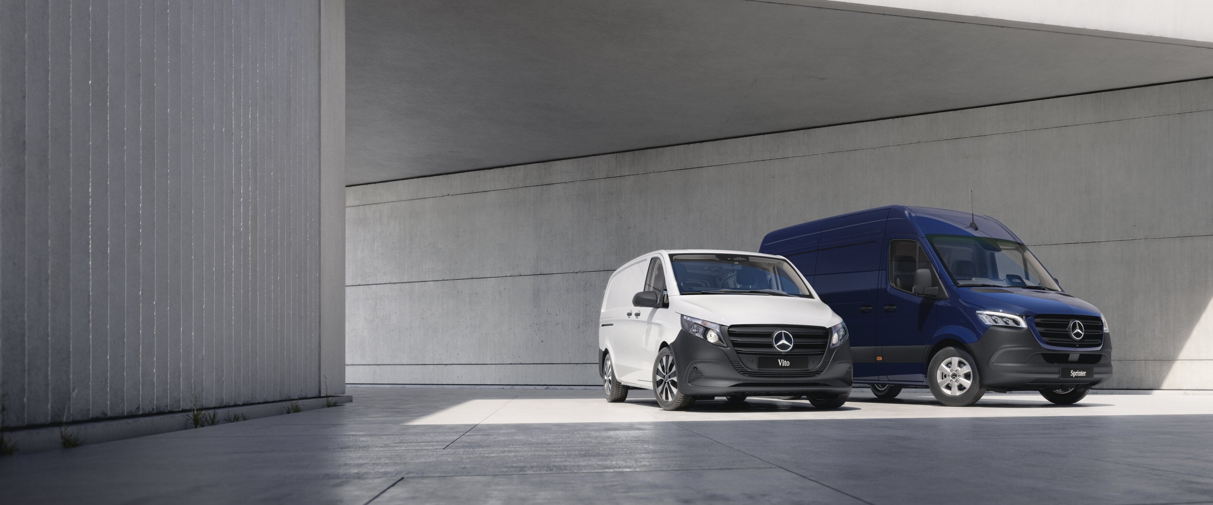 Sprinter Furgone e Vito Furgone con sullo sfondo un muro