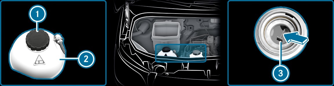 Controllo/rabbocco del liquido di raffreddamento | eSprinter Elettrico giugno 2023 E910 MB Audio System | Manuale d'uso e manutenzione Controllo/rabbocco del liquido di raffreddamento | eSprinter Elettrico giugno 2023 E910 MB Audio System | Manuale d'uso e manutenzione
